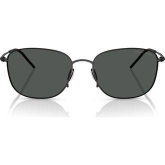 A|X Armani Exchange 54mm Pillow Sunglasses in Matte Black /Dark Grey at Nordstrom