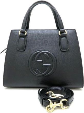 Gucci Pre-owned Handbags, female, Black, Size: ONE SIZE Pre-owned Leather handbags