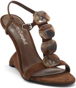 Jeffrey Campbell Palma T-Strap Wedge Sandal in Brown Combo at Nordstrom Rack, Size 6.5