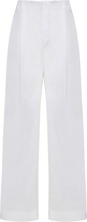 Brunello Cucinelli Naturale Wide Leg Cotton Trousers, Brand Size 42 (US Size 8)