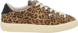 Autry Leopard Print Embossed Branding Sneakers