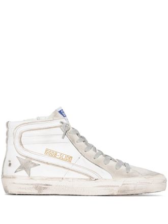 Golden Goose Slide Leather Upper Suede Star And Toe