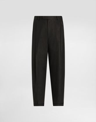 Dolce & Gabbana Linen Fabric Pants - Man Pants And Shorts Black 50