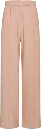 Forte_Forte Wide Broeken - Dames - Wijde Broeken - Roze - M - Wol - Broeken