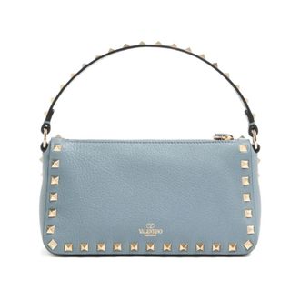 Valentino Garavani Small Rockstud Grainy Calfskin Crossbody Bag - female - Valentino Garavani - Mini Bags - Blue - ONE SIZE - Bags