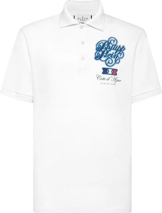 Philipp Plein Polo Shirt SS Racing Car - Heren - Polos - Wit - M - Katoen - Tops