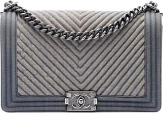 Chanel Pre-owned Boy Flap - Dames - Vintage Schoudertas - Blauw - ONE Size - Leer - Vintage