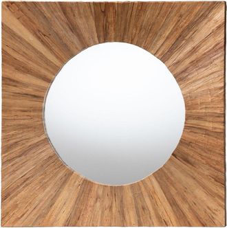 Baxton Studio Mosa Bohemian Pealed Grasscloth Accent Mirror