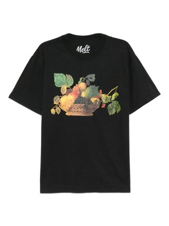 Melt T-shirt met print - Zwart