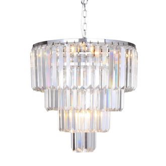 Netlighting Amedeo Pendant Ceiling Light Chrome Glass 5x E14 in Silver