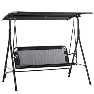 OEM Columpio De Jard&iacute;n De Exterior De 2 Plazas Silla Balanc&iacute;n Con Parasol Techo Ajustable En &Aacute;ngulo Terraza Balc&oacute;n Exterior Carga 200 Kg 172x110x155 Cm Ne