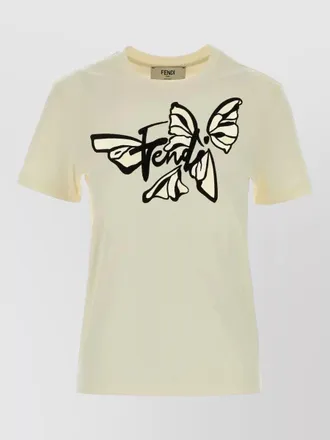 Fendi cotton t shirt short sleeves crew neck graphic