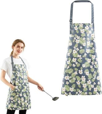 OEM Delantal Floral Ajustable De Gran Capacidad, Reutilizable E Impermeable, Ideal Para Cocinar, Hacer Barbacoas, Jardiner&iacute;a Y Pintar