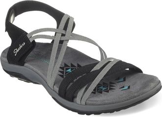 Skechers Womens Reggae Rhyme or Reason Sandal, Black/Charcoal, 2 UK Wide