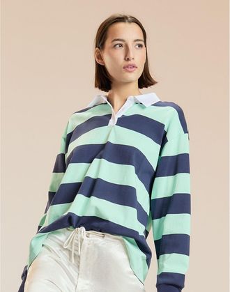 Cynthia Rowley Striped Cotton Rugby Shirt