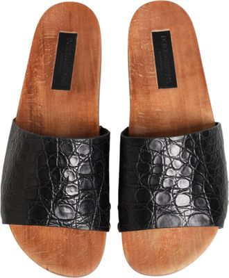 Dolce & Gabbana Mens Black Brown Leather Slides Sandals Shoes And 100iman