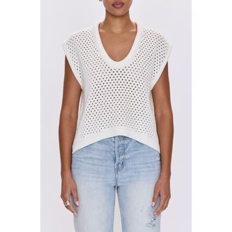 Pistola Denim Beck Open Stitch Short Sleeve Sweater in Le Blanc at Nordstrom Rack, Size Small