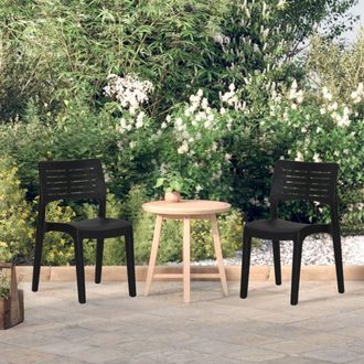 vidaXL Vidaxl - Sillas De Jard&iacute;n 2 Unidades Polipropileno Gris Antracita