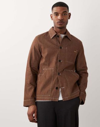 Paul Smith Giacca chore casual leggera marrone