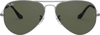 Ray-Ban Unisex Aviator Sunglasses, Grey, 55 mm UK