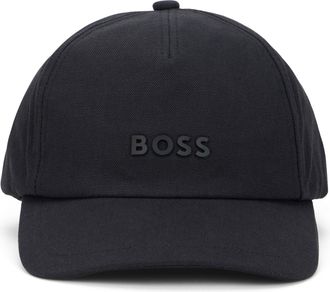 HUGO BOSS Mens Cotton Cap With Curved Visor Black Hat