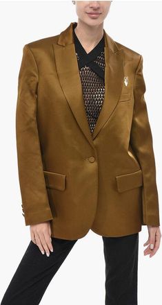 Off-white FORMAL Satin Blazer with Flap Pockets size 40