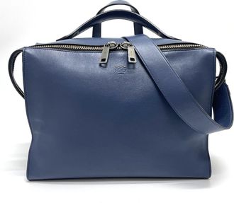 Fendi Navy Leather Briefcase (Pre-Owned)