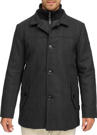 Indicode Wolljacke INDICODE INLunik, Herren, Gr. XXL, charcoal, Web, Obermaterial: 50% Wolle, 50% Polyester, unifarben, regular fit, Jacken Wolljacke