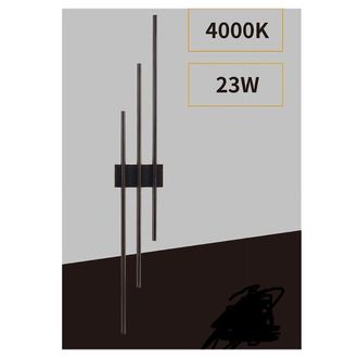 Trade Shop Trade Shop - Applique De Muro Led 23w Modern 3 L&iacute;neas Verticales Nero Luce Calda Natural Aq13