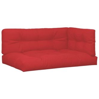 vidaXL Cojines Para Pal&eacute;s 7 Piezas Tela Rojo Vidaxl