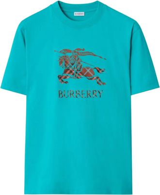 Burberry Katoenen T-shirt met logo - Blauw