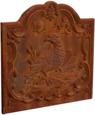 Biscottini International Biscottini - Piastra Frontone stemma per camino decorazione da parete a muro ornamento in Ghisa Salvapavimento Stufa Caminetto salvamuro