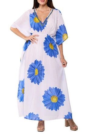 Ranee&rsquo;s Longline Cover-Up Caftan in White at Nordstrom Rack