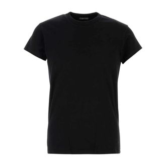 Tom Ford Camiseta de Algod&oacute;n con Cuello Redondo Te&ntilde;ida en Fr&iacute;o - Tops - Hombre - Negro - M