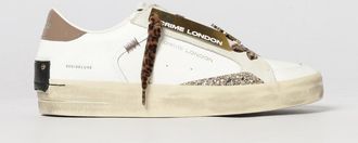 Crime London Sneakers basse Skate in pelle con inserti glitter e logo a contrasto