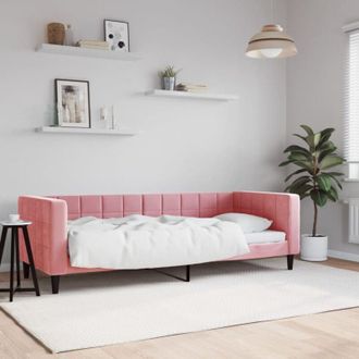 vidaXL Furniture Limited - Sof&aacute; Cama Sin Colch&oacute;n Terciopelo Rosa 80x200