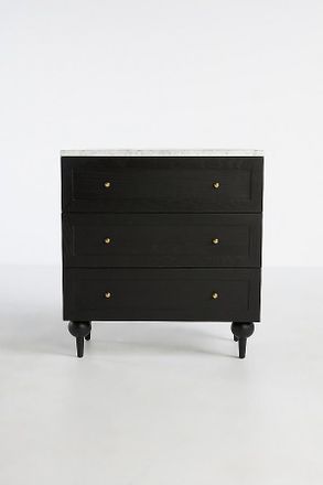 Anthropologie The Fern Marble Top Three-Drawer Dresser
