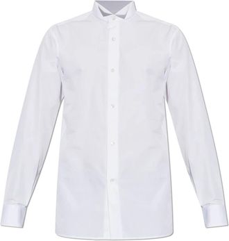 Maison Margiela Cotton Shirt - Heren - Zakelijke Overhemden - Wit - XL - Katoen - Overhemden