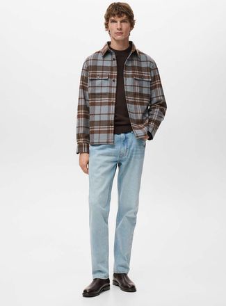Mango Sovracamicia quadri tasche blu di prussia - Uomo - XXL - MANGO MAN