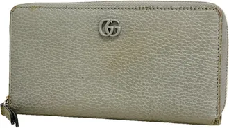 Gucci Gray Leather Long Wallet (Bi-Fold) (Pre-Owned)
