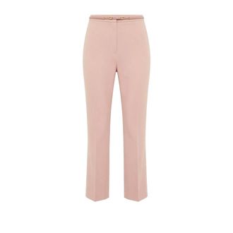 Elisabetta Franchi Essentials Broeken - Dames - Slim Fit Broeken - Roze - XS - Polyester - Broeken