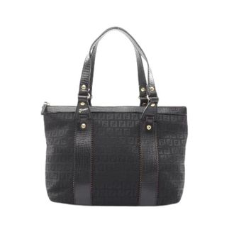 Fendi Pre-owned Tote Bags, female, Black, Size: ONE SIZE Pre-owned Zucchino Canvas Leather Tote Bag