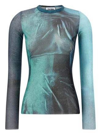 Jean Paul Gaultier long-sleeve top - women - Polyamide - M - Blue