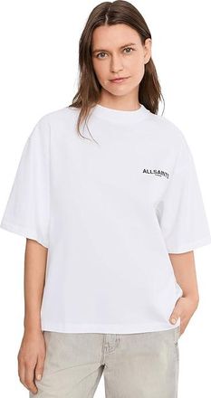 AllSaints Halis Amelie T-Shirts Womens Clothing Optic White : LG (US 10-12), Cotton