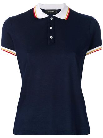 Dsquared2 contrast collar polo top - Blauw