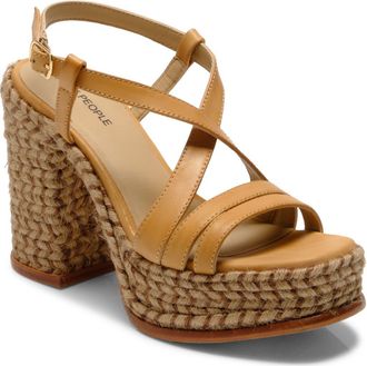 Free People Fahn Platform Sandal in Natural at Nordstrom, Size 10