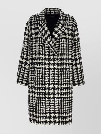 Dolce & Gabbana houndstooth wool blend coat