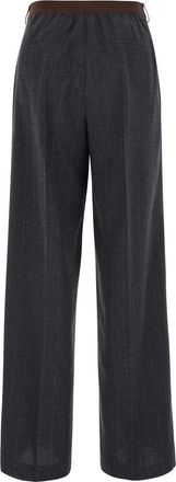 Jucca Womens Trousers Striped Grey Wool-Blend Wool Blend