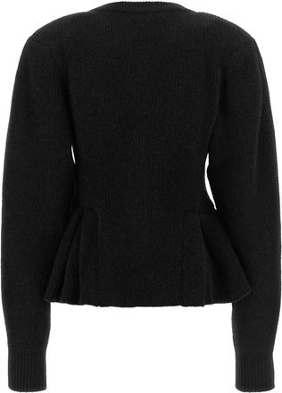 Rotate Jewel-Button Knit Cardigan - Black