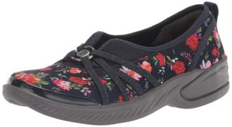 Life Stride Bzees For LifeStride Niche Ballet Flats Womens 6.5M Navy Floral Shoes HTAT1307